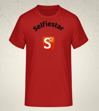 T-Shirt rot Logo + schwarzer Schriftzug mittig