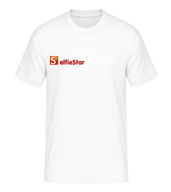 T-Shirt weiß Logo + Schriftzug rechts
