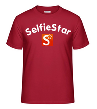 Laden Sie das Bild in den Galerie-Viewer, T-Shirt rot Logo + Schriftzug mittig