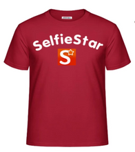 Laden Sie das Bild in den Galerie-Viewer, T-Shirt rot Logo + Schriftzug mittig